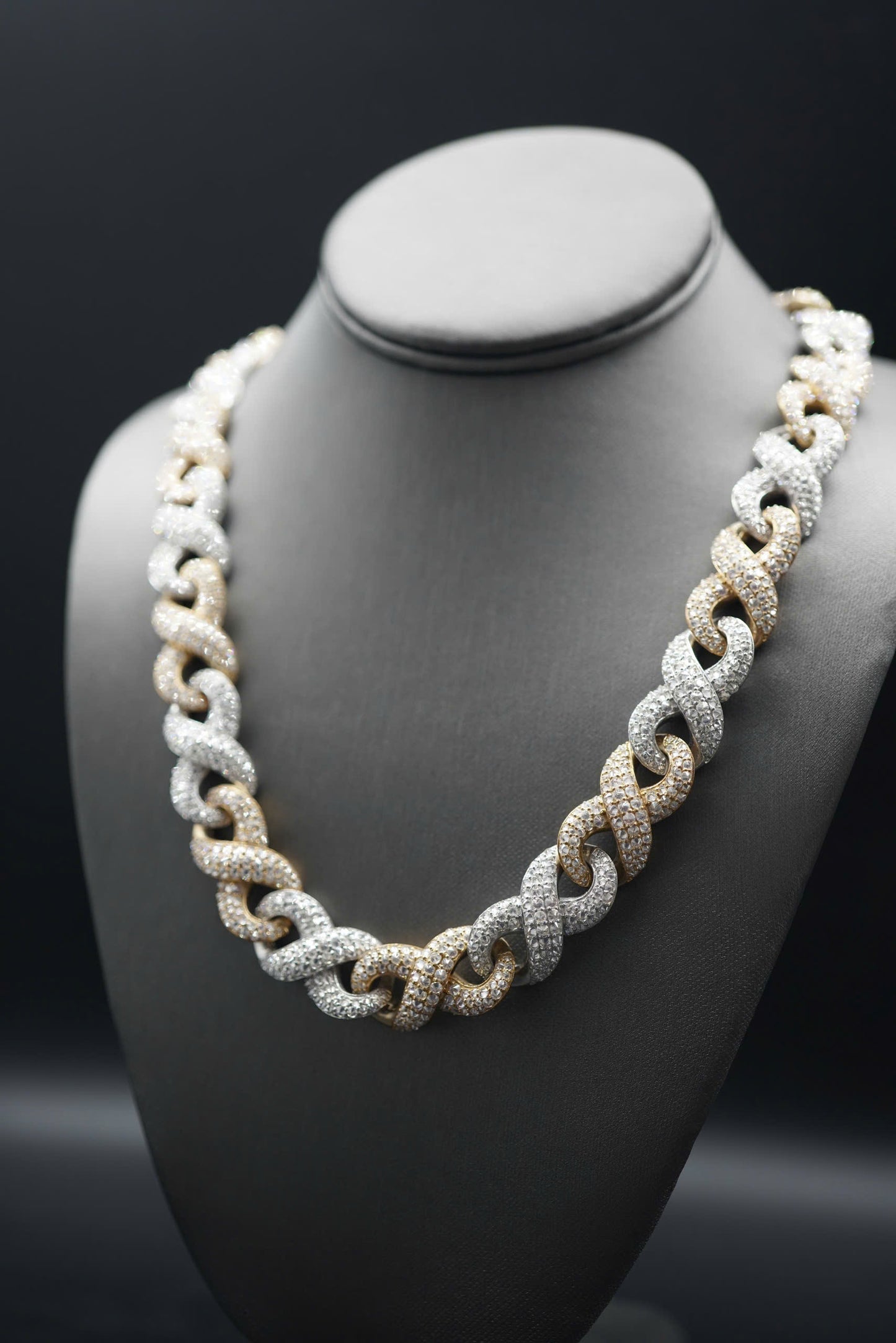 10mm VVS Moissanite Diamond Up Side Down Cuban Necklace