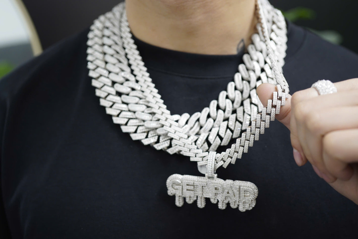 12mm VVS Moissanite Diamond Cuban Necklace